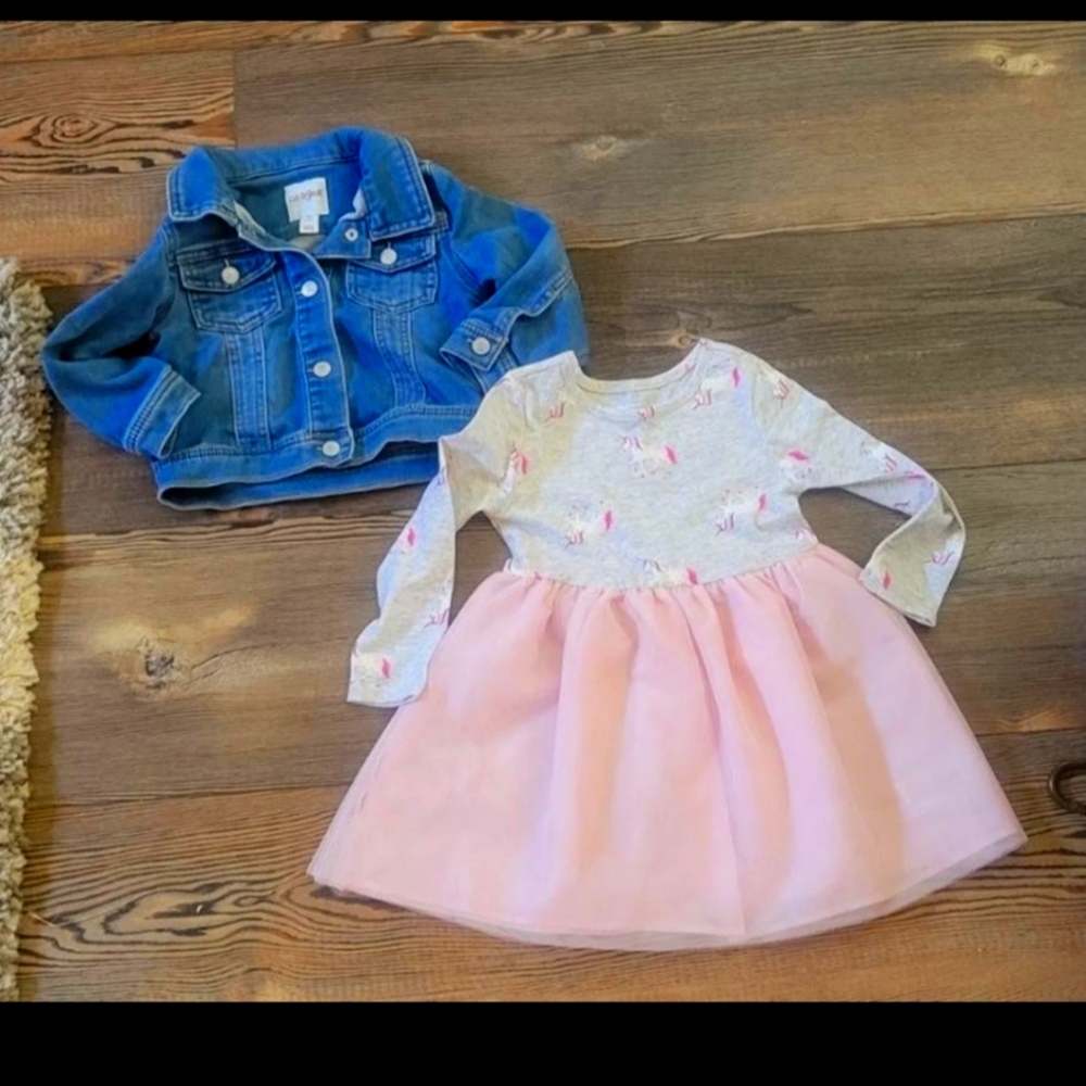 Denim Jacket & Unicorn Dress